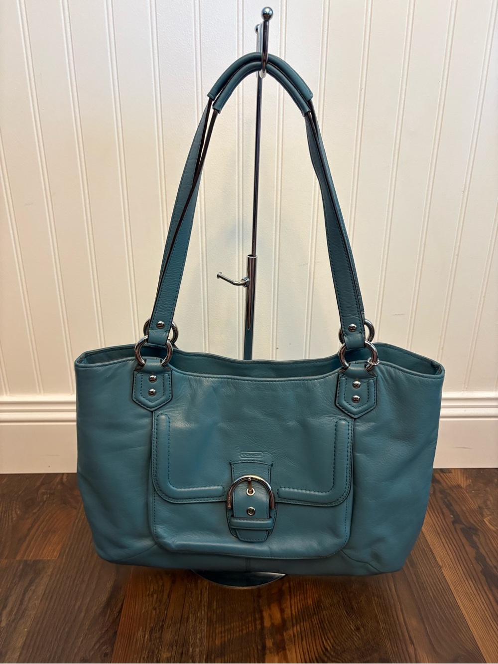 Coach Blue Leather Shoulder Bag
